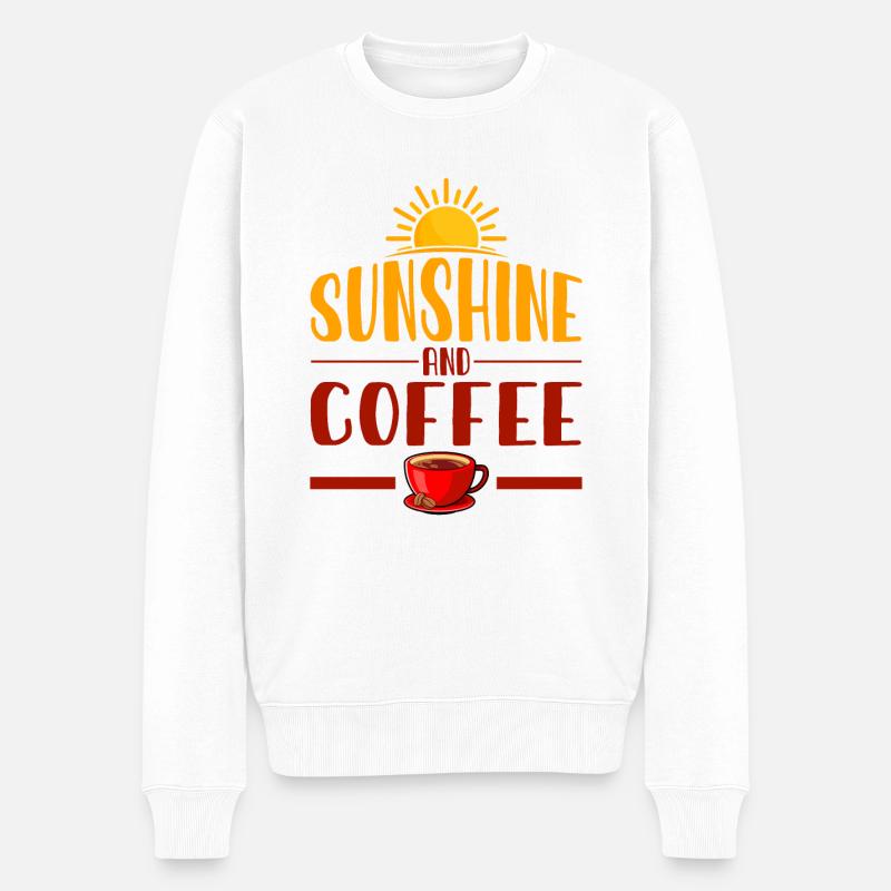 Sunshine and Coffee - Männer Premium Bio Pullover - Weiß