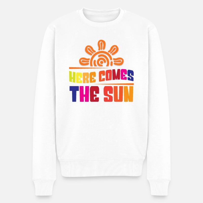 Here comes the sun - Männer Premium Bio Pullover - Weiß