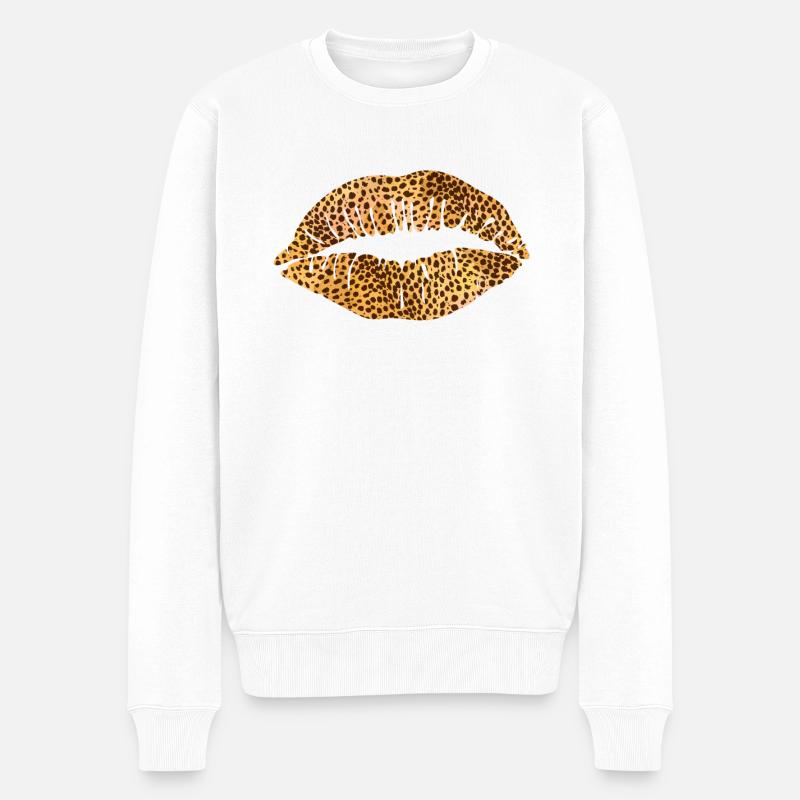 Bouche d’impression Leoprad - Pull Premium bio Homme - blanc