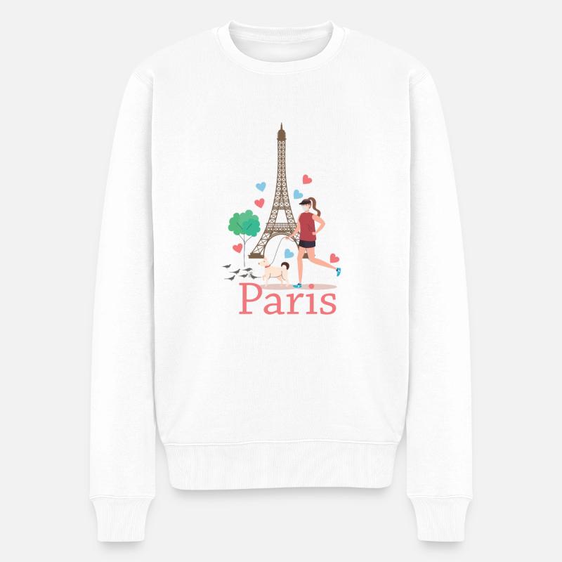 Paris - Männer Premium Bio Pullover - Weiß