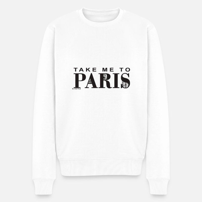 Paris - Männer Premium Bio Pullover - Weiß