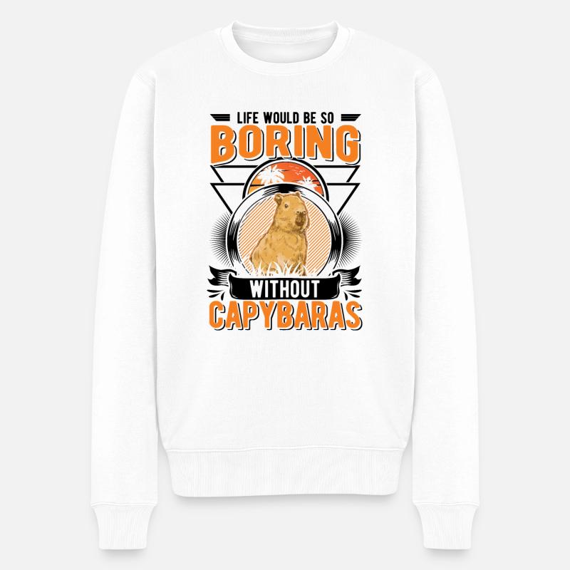La vie serait si ennuyeuse sans Capybaras - Pull Premium bio Homme - blanc