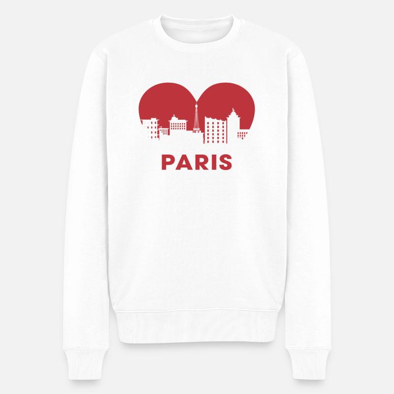 Paris - Männer Premium Bio Pullover - Weiß