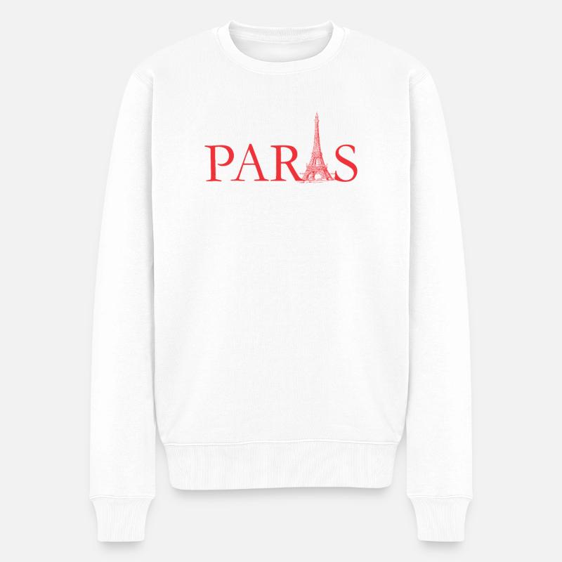 Paris - Männer Premium Bio Pullover - Weiß