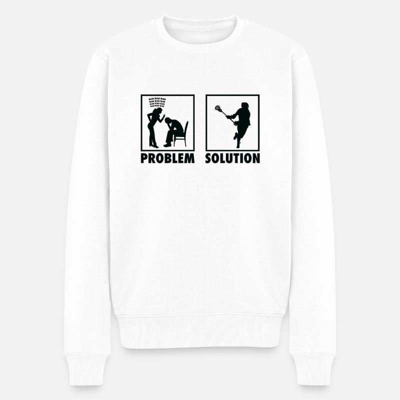 Lacrosse Lacrosse Players Statement Problem - Männer Premium Bio Pullover - Weiß