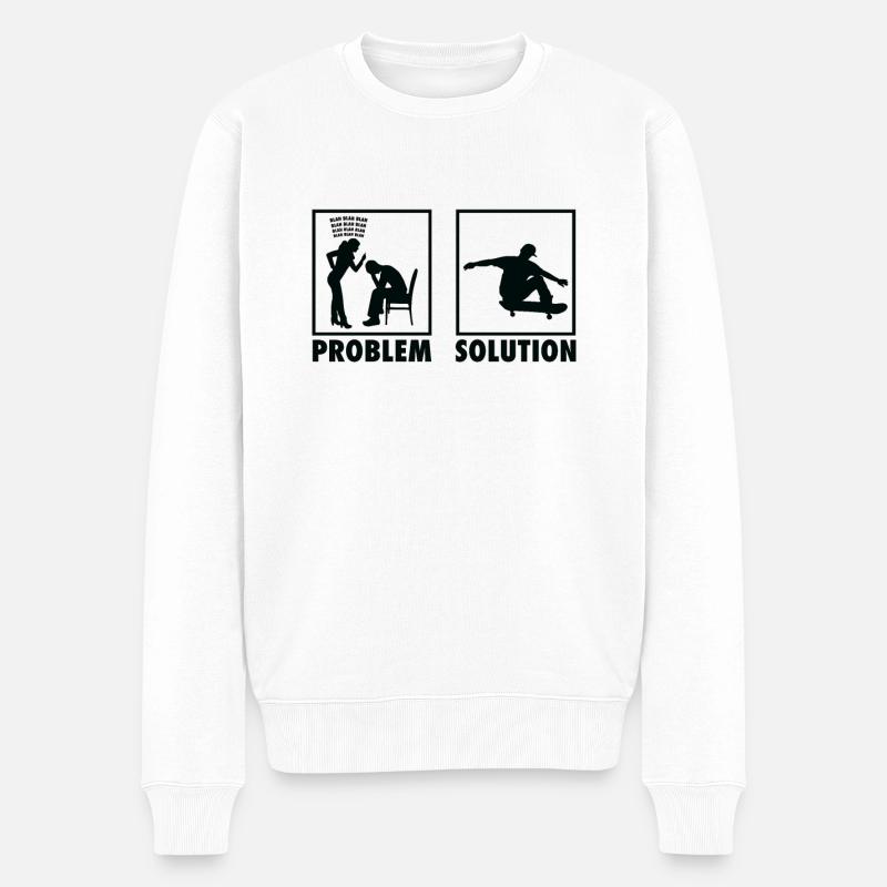 Skateboard Skateboarders Statement Problem - Pull Premium bio Homme - blanc