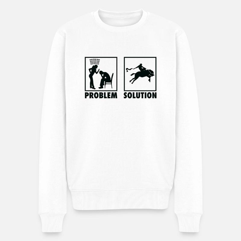 Rodeo Cowboys Statement Problem Solution. - Men's Premium Organic Jumper - white