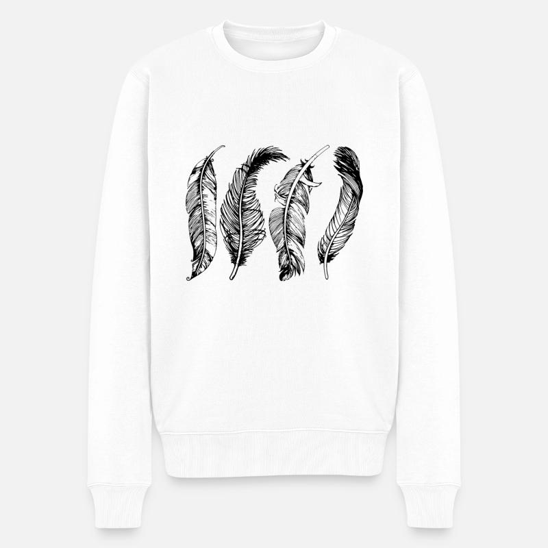 Federn - Männer Premium Bio Pullover - Weiß