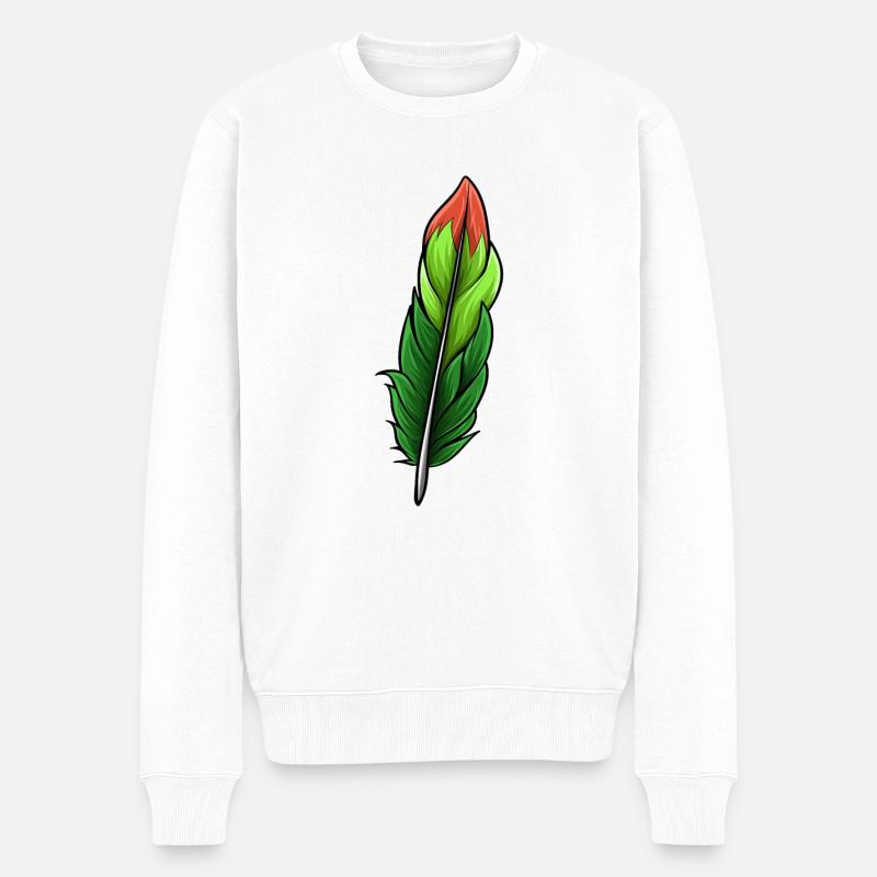 Federn - Männer Premium Bio Pullover - Weiß