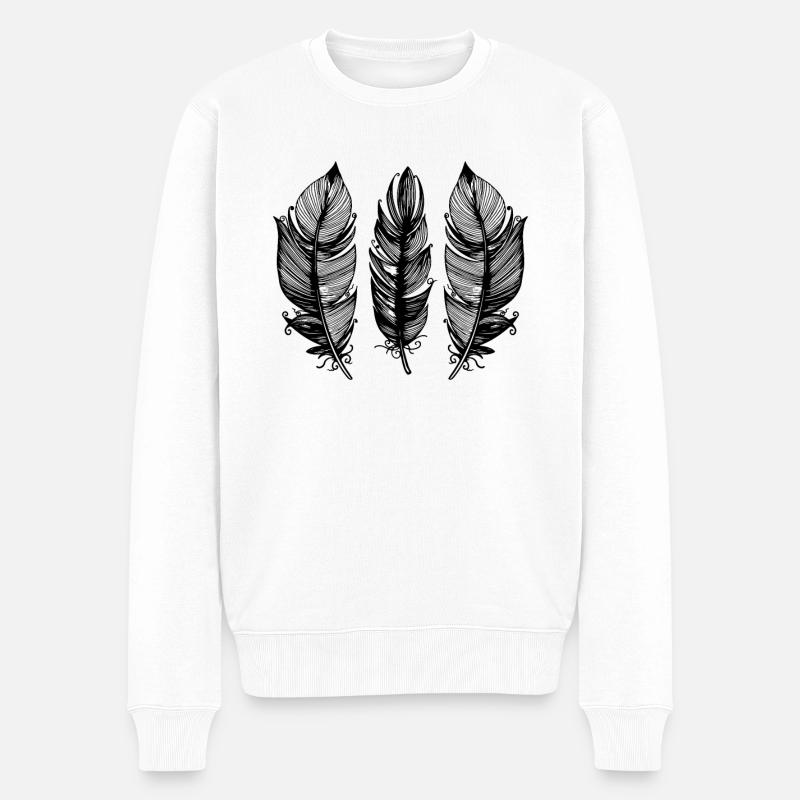 Federn - Männer Premium Bio Pullover - Weiß