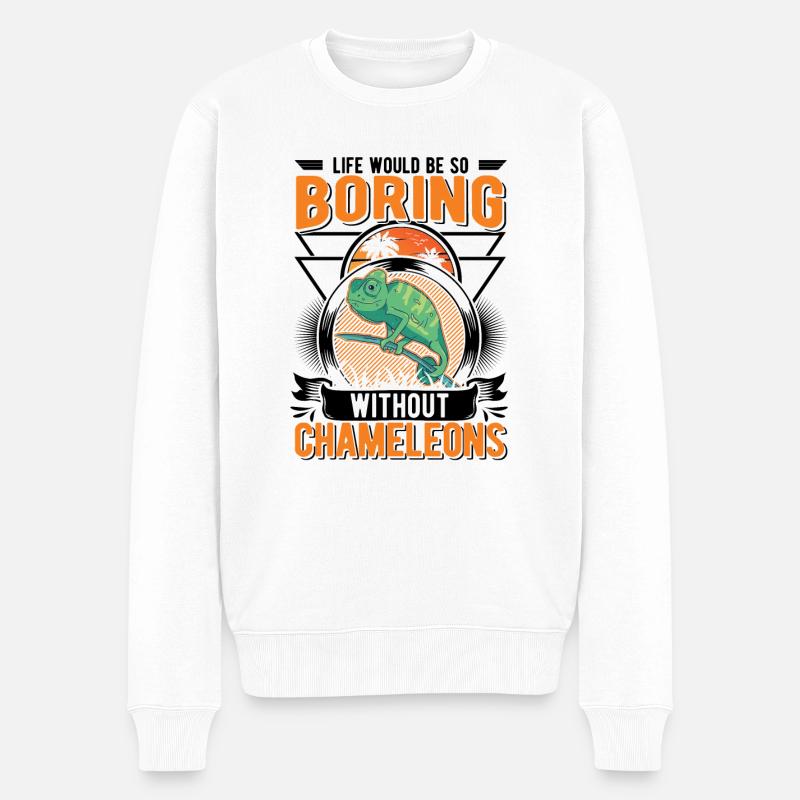 Chameleon Cadeau Caméléon - Pull Premium bio Homme - blanc