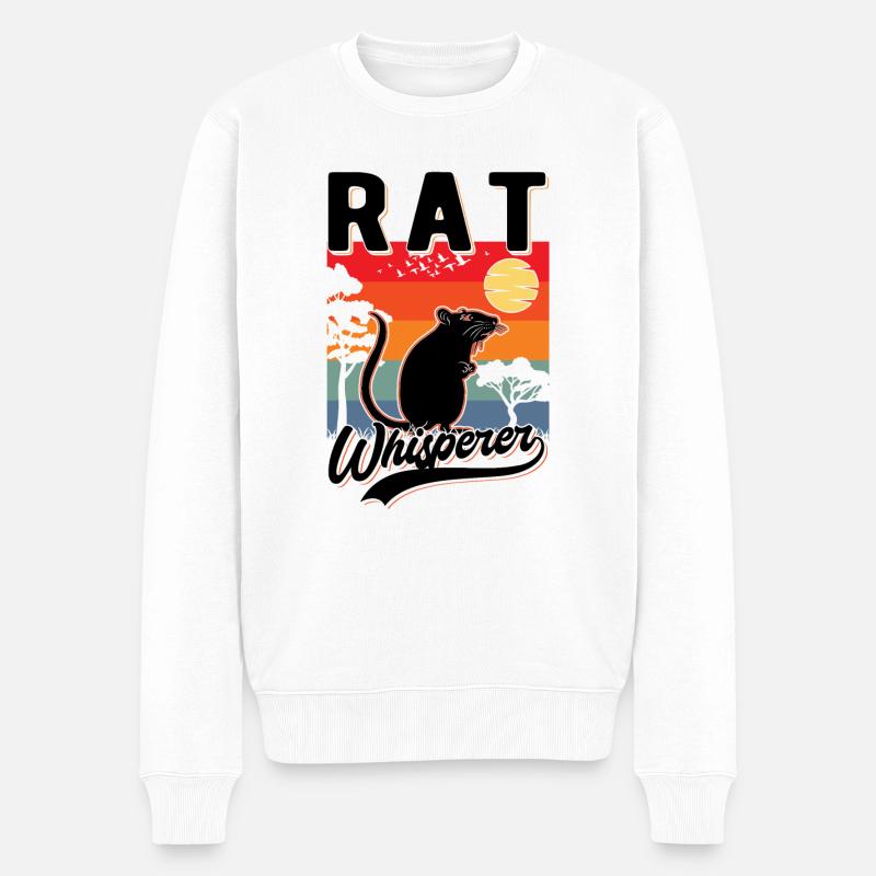 Rat Whisperer Rat Cadeau - Pull Premium bio Homme - blanc