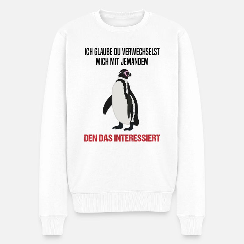 Pinguin Sarkastischer Spruch Lustiges Geschenk - Männer Premium Bio Pullover - Weiß