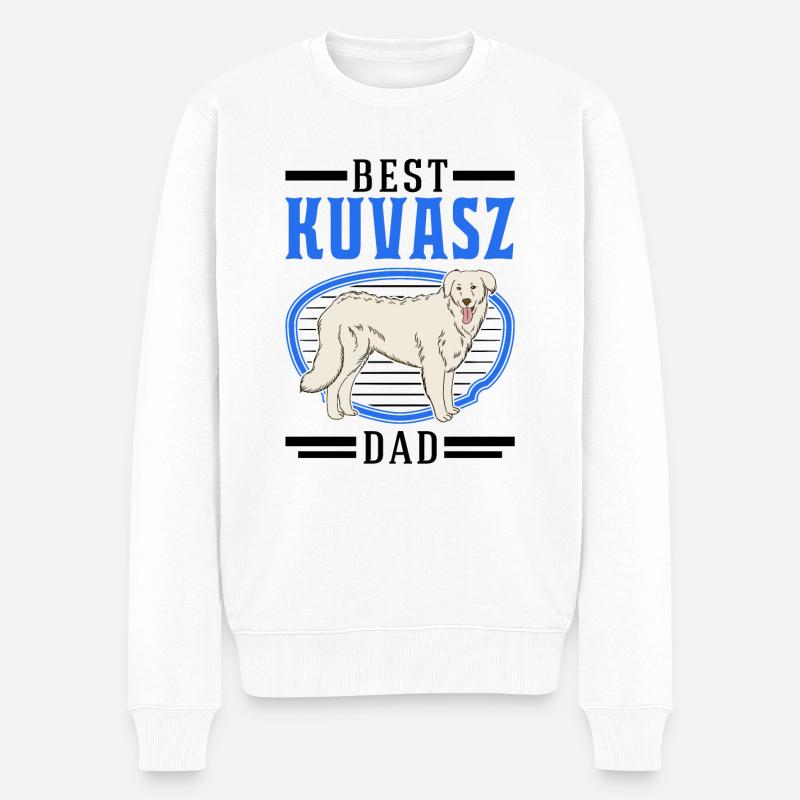 Meilleur Kuvasz Dog Dad - Pull Premium bio Homme - blanc