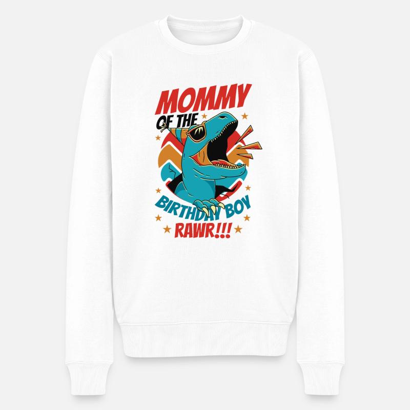 Dinosaure Maman d’Birthday Boy - Pull Premium bio Homme - blanc