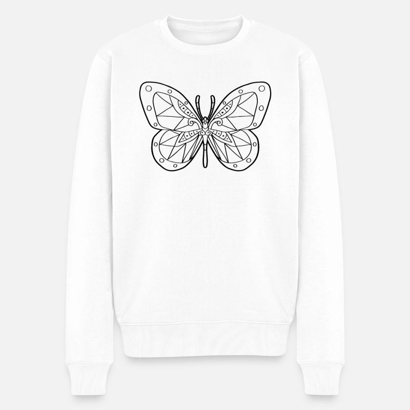 Papillon aztèque Maya Inca Toltèques - Pull Premium bio Homme - blanc