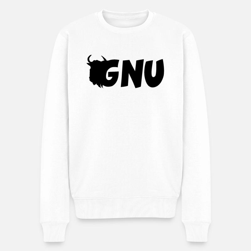 Gnu Antilope Afrika Tier Liebhaber - Männer Premium Bio Pullover - Weiß