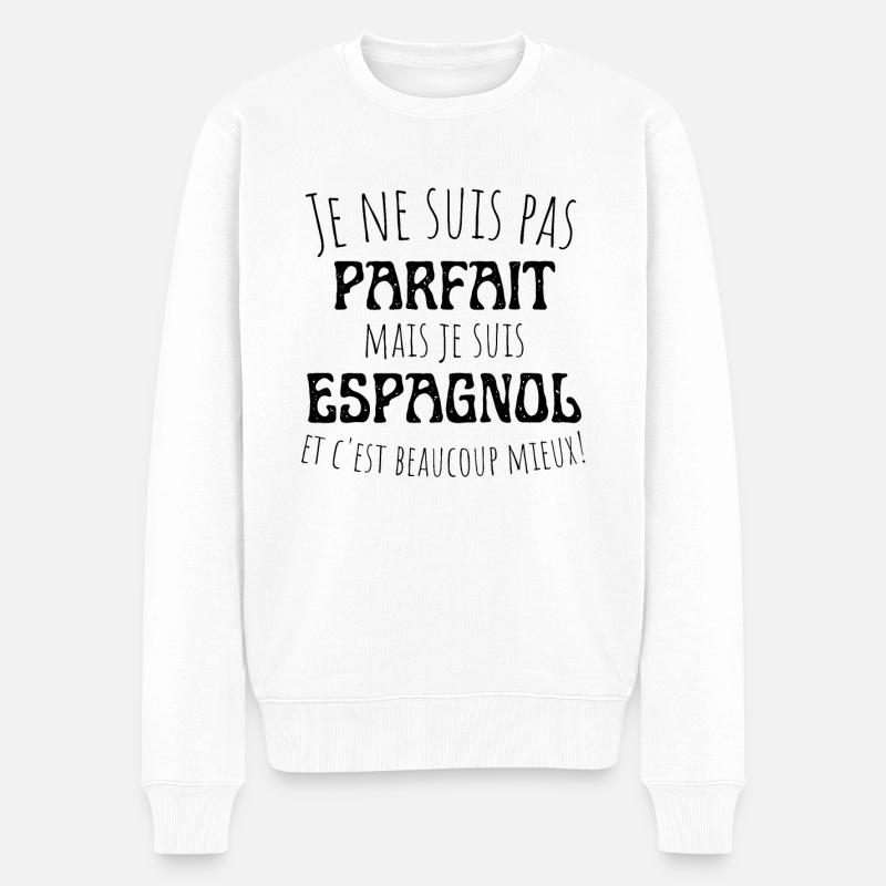 Design Espagnol Unique, pas parfait mais espagnol - Pull Premium bio Homme - blanc