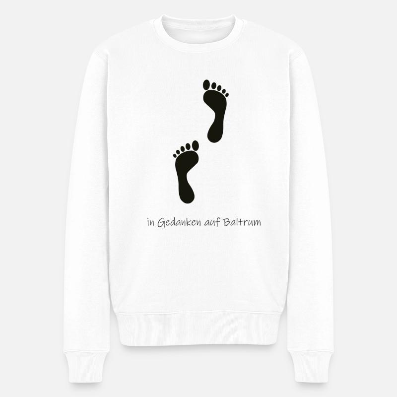 In Gedanken auf Baltrum - Männer Premium Bio Pullover - Weiß