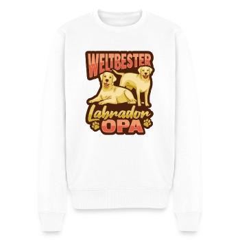 Weltbester Labrador Opa Design n Hundehalter Opa - Männer Premium Bio Pullover - Weiß - Vorne - Thijin (182cm)