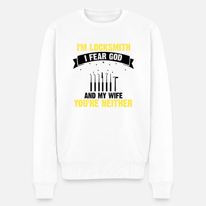 Lockpicking Experte Aufsperrdienst Schloss Papa - Männer Premium Bio Pullover - Weiß