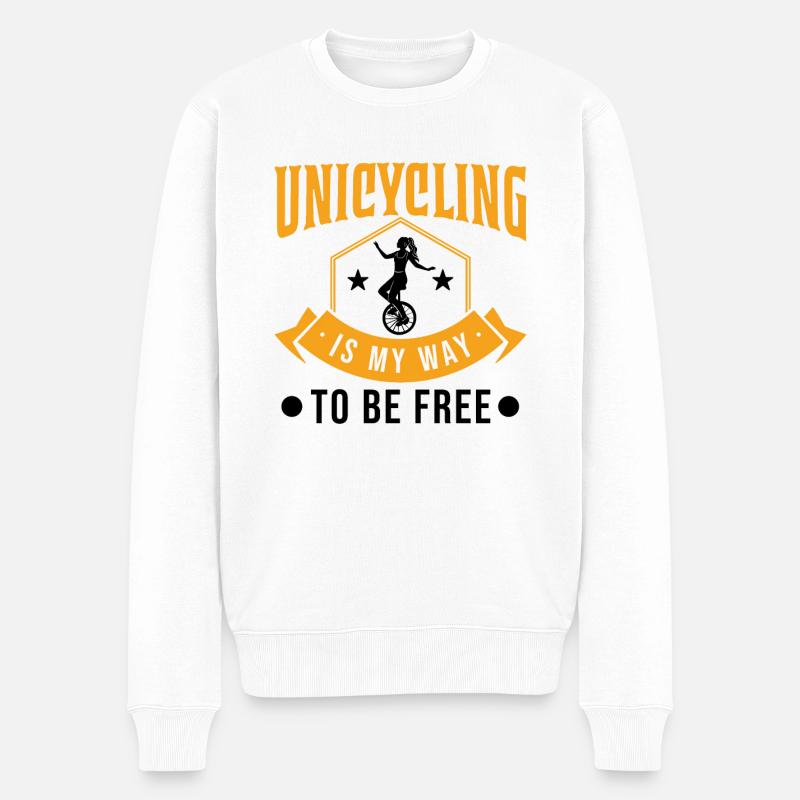Unicycle Gift Unicycle Rider - Pull Premium bio Homme - blanc