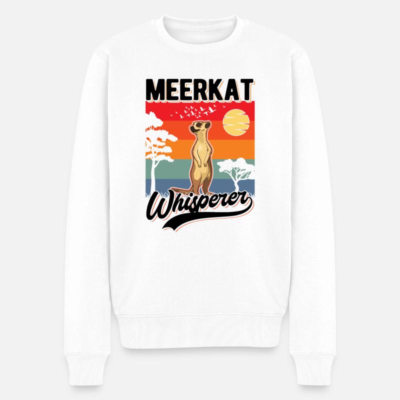 Erdmännchen Flüsterer Meerkat Whisperer - Männer Premium Bio Pullover - Weiß
