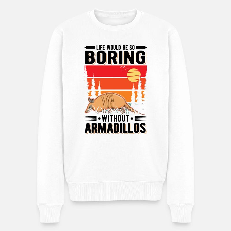 Gürteltier Geschenk Armadillo - Männer Premium Bio Pullover - Weiß