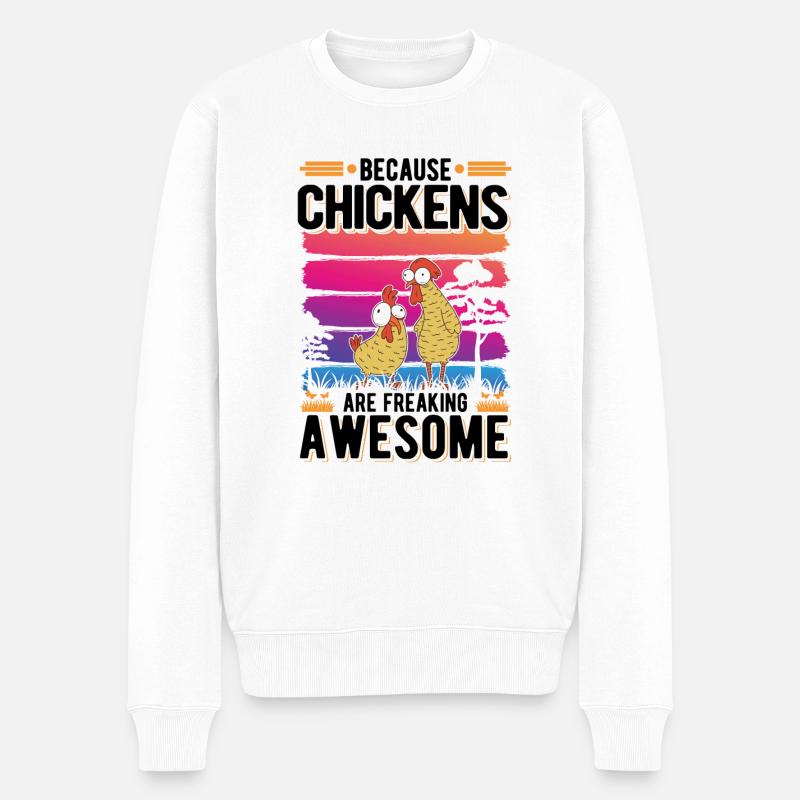 Poulailler d’éleveur de poulet - Pull Premium bio Homme - blanc