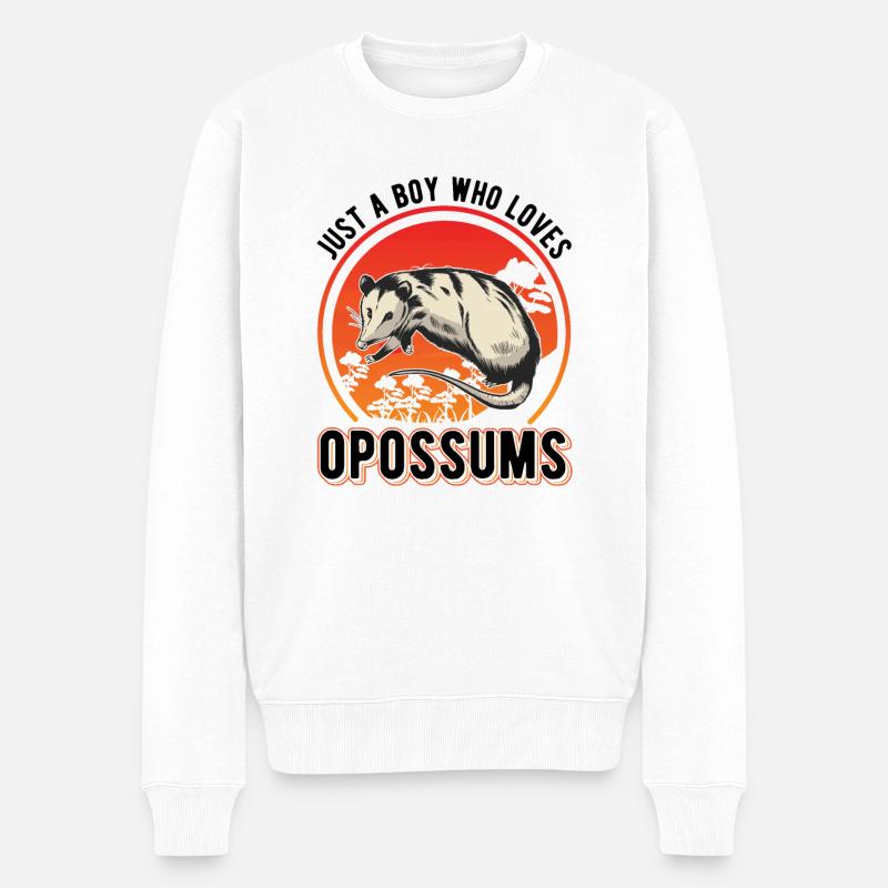 Opossum Junge Possum Beutelratte - Männer Premium Bio Pullover - Weiß