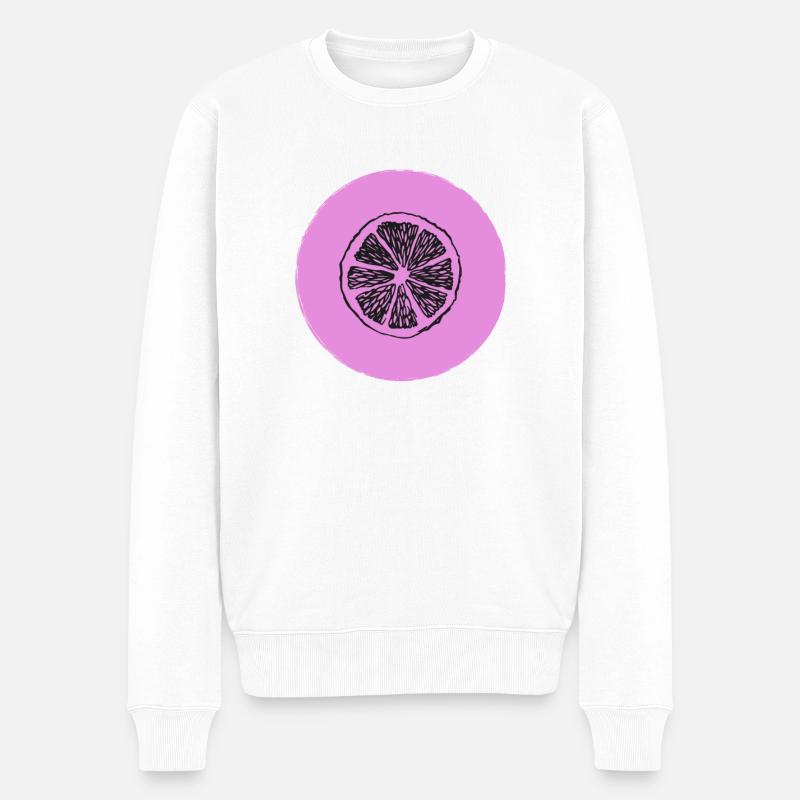 Orange citron - Pull Premium bio Homme - blanc