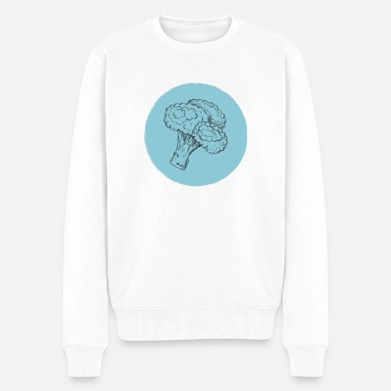 Brokkoli - Männer Premium Bio Pullover - Weiß