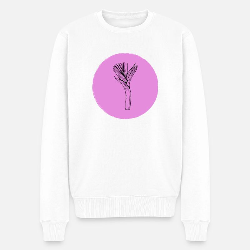 Lauch - Männer Premium Bio Pullover - Weiß