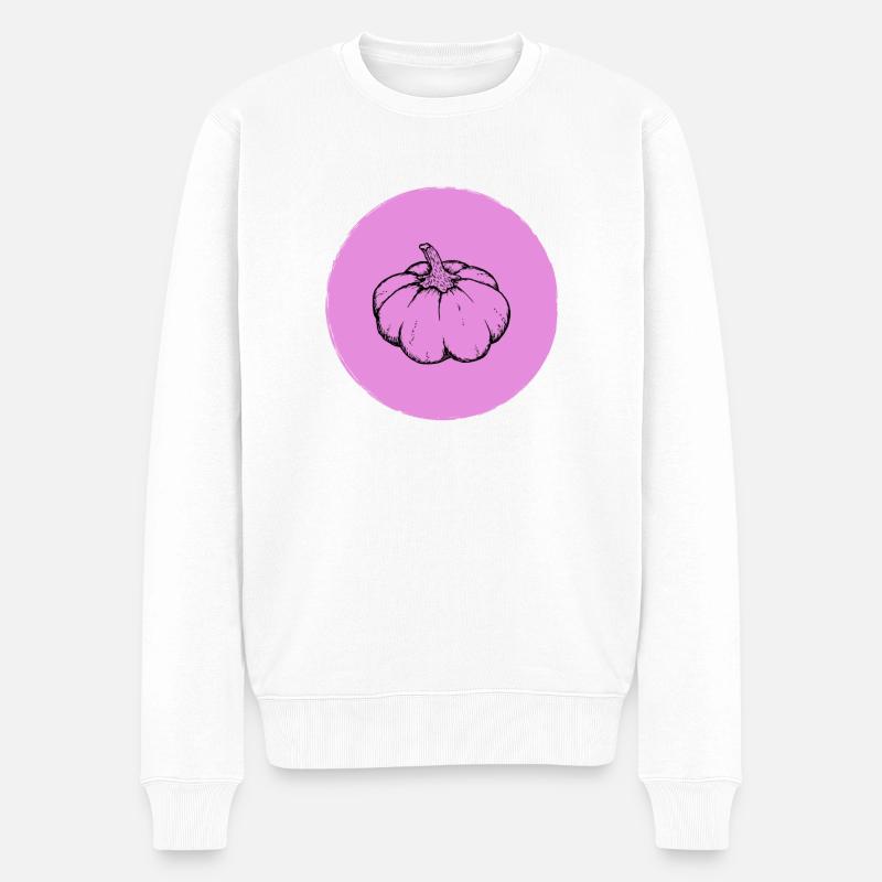 Kürbis - Männer Premium Bio Pullover - Weiß
