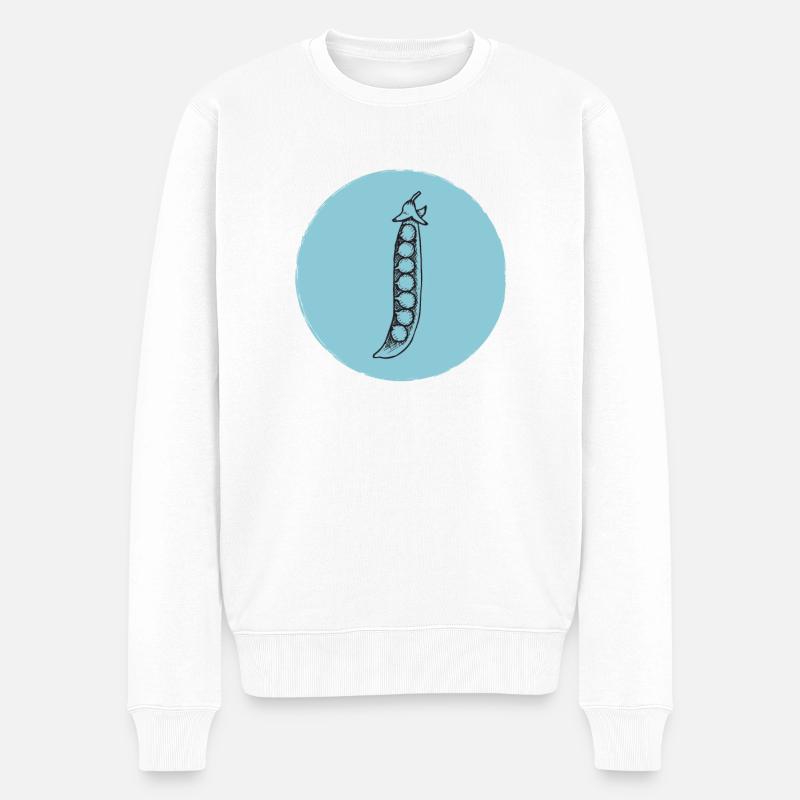 Erbsen - Männer Premium Bio Pullover - Weiß