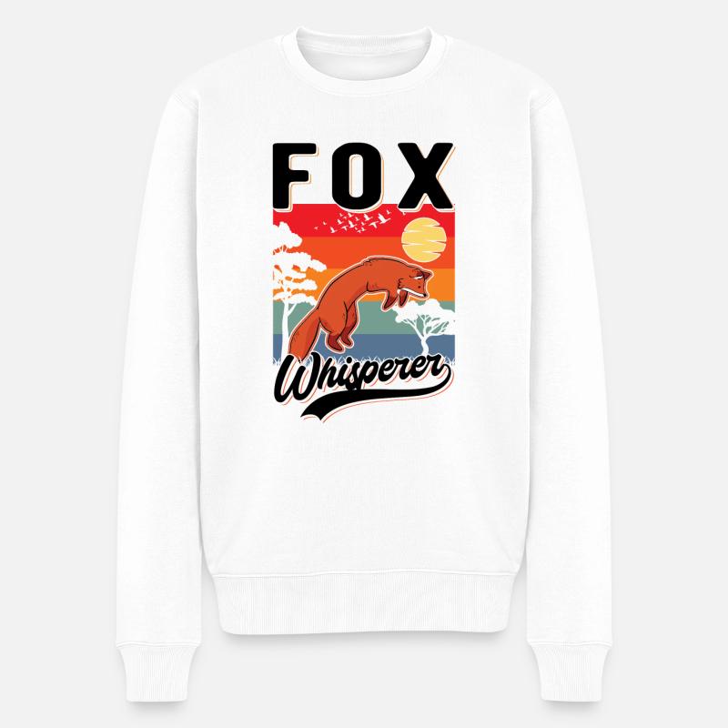 Fuchsflüsterer Fuchs Geschenk Fox Whisperer - Männer Premium Bio Pullover - Weiß