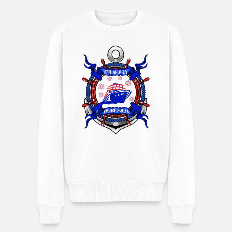 4th of July Cruise Squad - Männer Premium Bio Pullover - Weiß