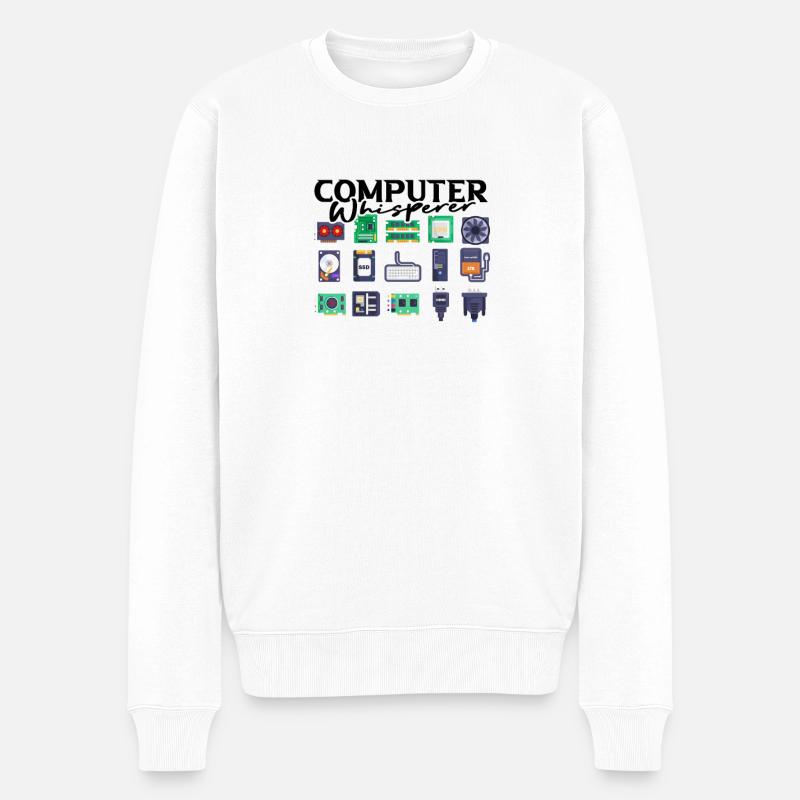 Computer Whisperer - data analyst - Men's Premium Organic Jumper - white