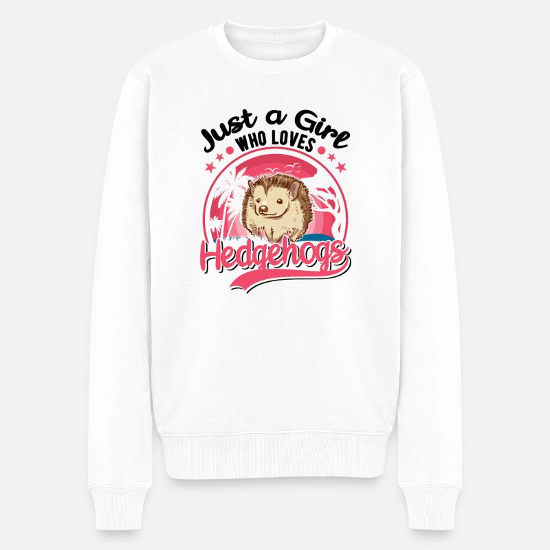 Igel Mädchen Stacheligel - Männer Premium Bio Pullover - Weiß