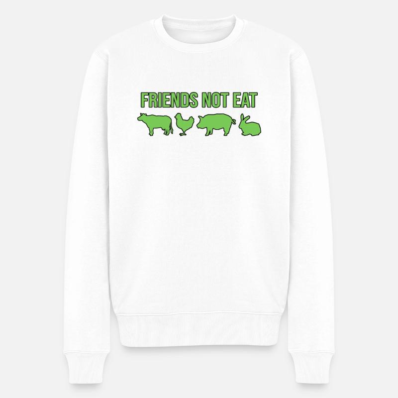 Vegetarier Veganer Spruch - Männer Premium Bio Pullover - Weiß