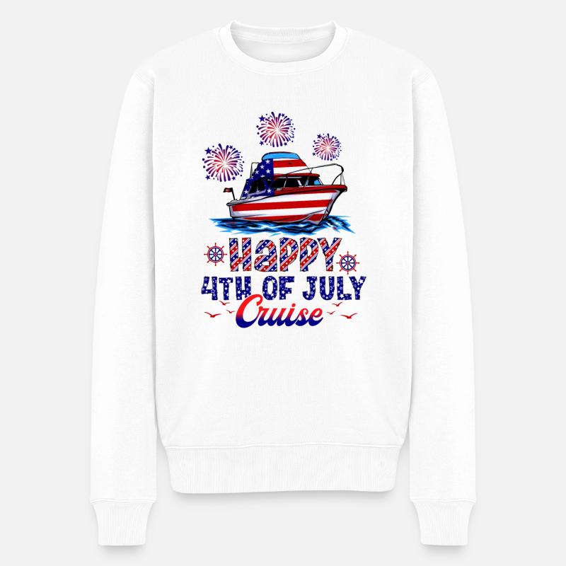 Happy 4th of July Cruise - Männer Premium Bio Pullover - Weiß