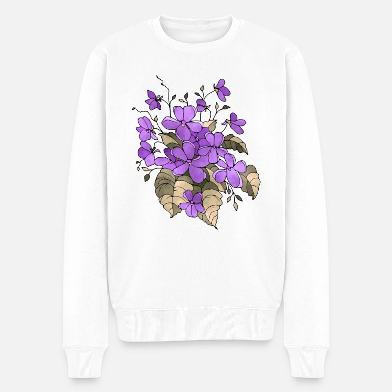 Fleur - Pull Premium bio Homme - blanc