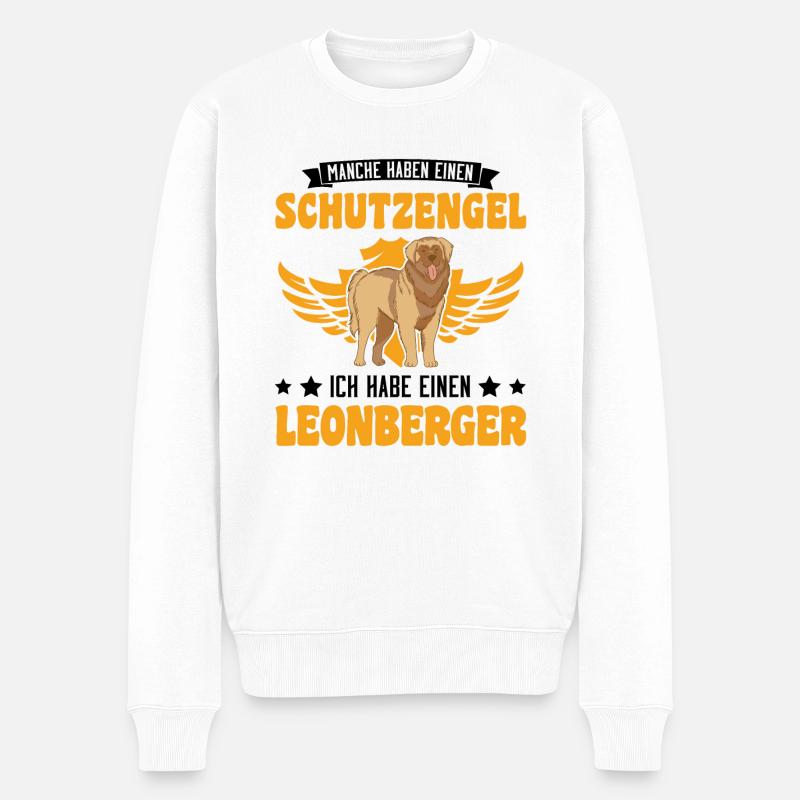 Leonberger Schutzengel - Männer Premium Bio Pullover - Weiß