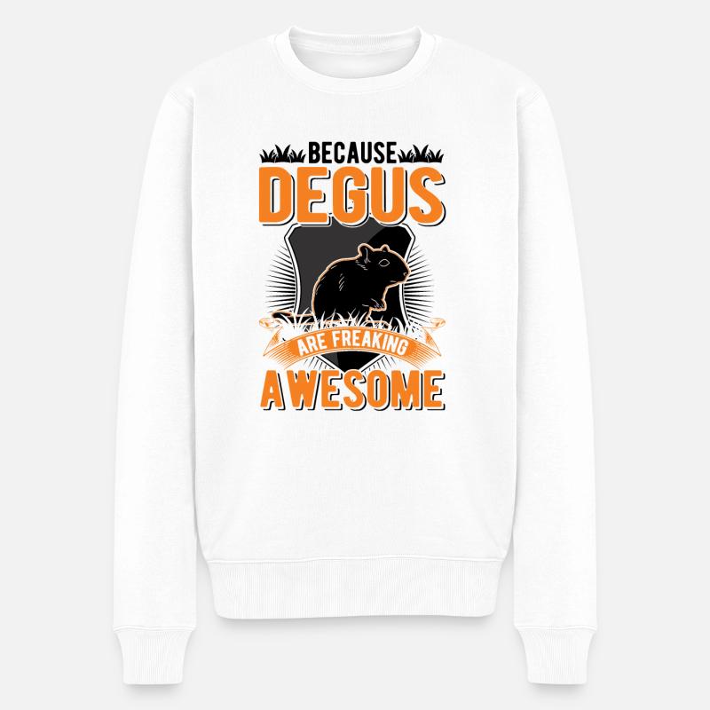 Because Degus are freaking awesome - Männer Premium Bio Pullover - Weiß