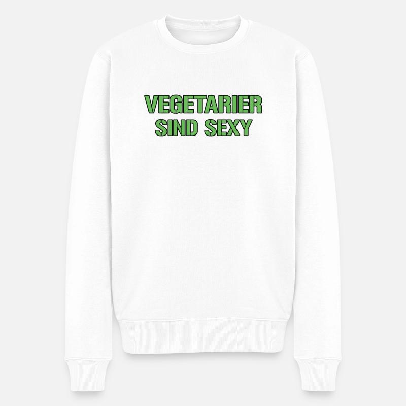 Vegetarier Spruch - Männer Premium Bio Pullover - Weiß