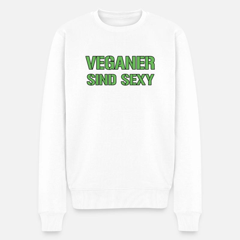Veganer Spruch - Männer Premium Bio Pullover - Weiß