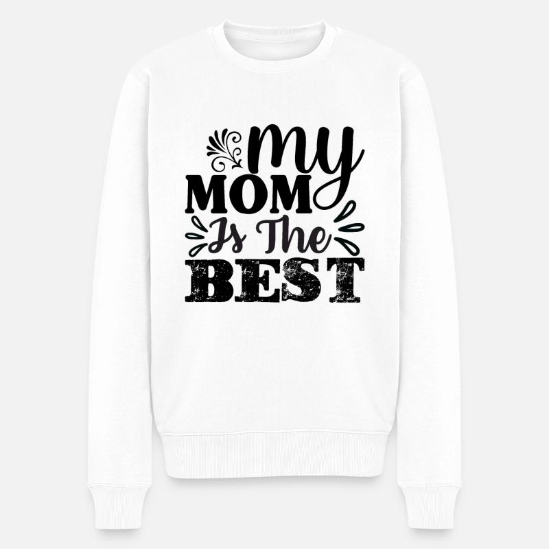 Meine Mutter die Beste - Männer Premium Bio Pullover - Weiß