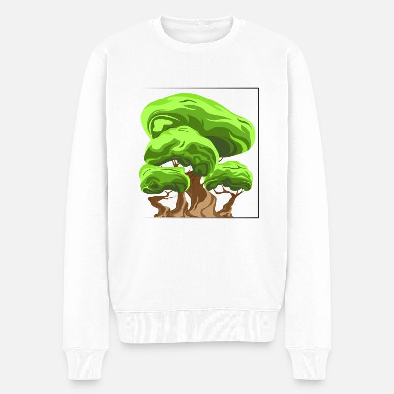 Baum - Männer Premium Bio Pullover - Weiß