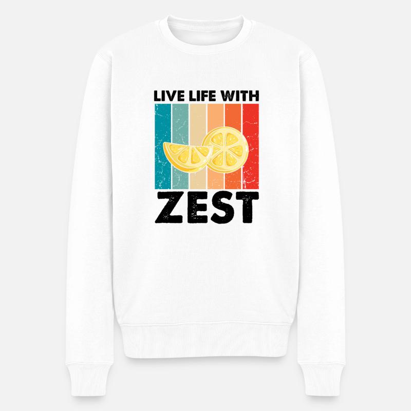Lemonade Zitrone Limonade Limonaden Stand Design - Männer Premium Bio Pullover - Weiß