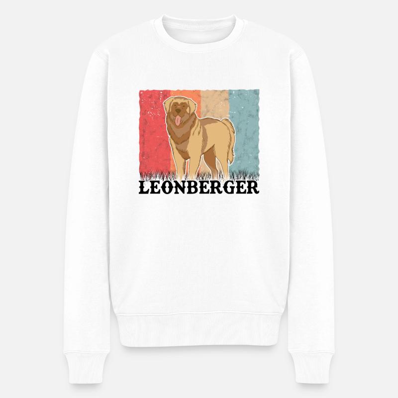 Leonberger Retro - Männer Premium Bio Pullover - Weiß
